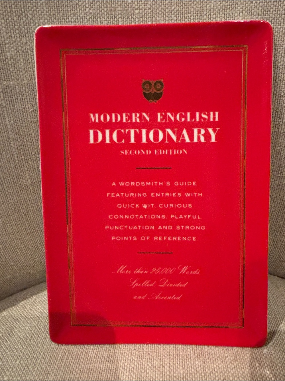 Modern English Dictionary Decorative Tray - Red